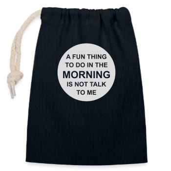 ne me parle pas - Sac cadeau en coton avec cordon (14 x 20 cm) - bleu marine - Devant