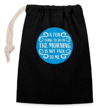 ne me parle pas - Sac cadeau en coton avec cordon (14 x 20 cm) - noir - Devant
