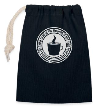 ne me parle pas - Sac cadeau en coton avec cordon (14 x 20 cm) - bleu marine - Devant
