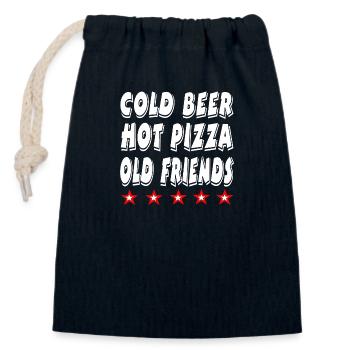 Beer - Closable cotton gift bag (14x20cm) - navy - Front