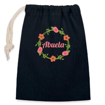 Abuela couronne colorée grand-mère cadeau grand-mère - Sac cadeau en coton avec cordon (14 x 20 cm) - bleu marine - Devant