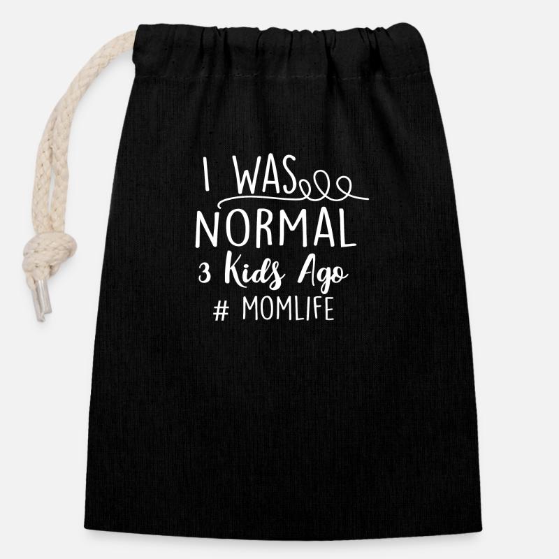 mummy - Closable cotton gift bag (14x20cm) - black
