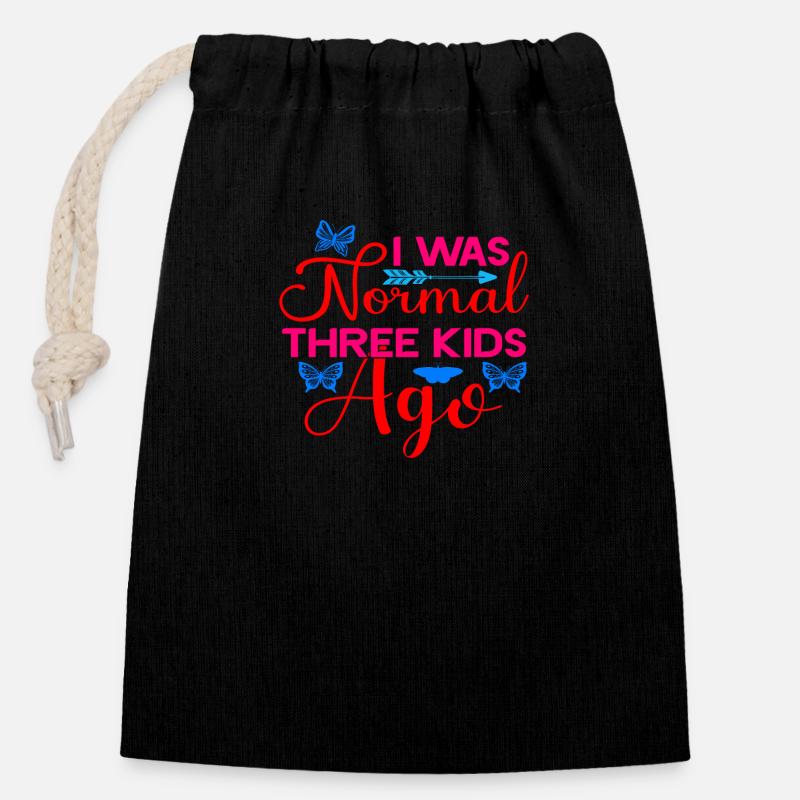 momie - Sac cadeau en coton avec cordon (14 x 20 cm) - noir
