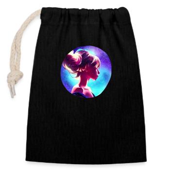 ANIME SPACE GIRL - Sac cadeau en coton avec cordon (14 x 20 cm) - noir - Devant