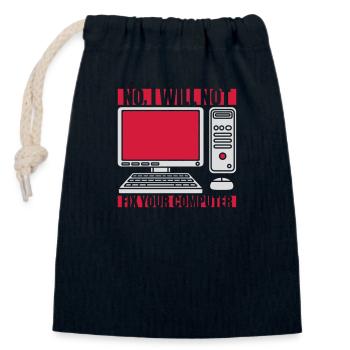 not fix your computer - Closable cotton gift bag (14x20cm) - navy - Front