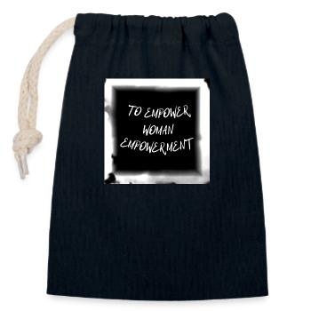 Frauen Bewegung - Verschließbarer Geschenkbeutel aus Baumwolle (14x20cm) - Navy - Vorne
