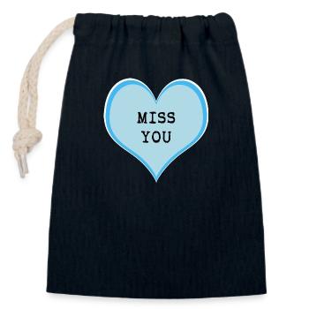 I miss you - Closable cotton gift bag (14x20cm) - navy - Front