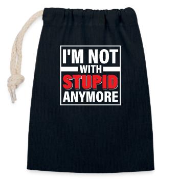 I'm Not With Stupid Anymore Divorce Divorcee - Closable cotton gift bag (14x20cm) - navy - Front