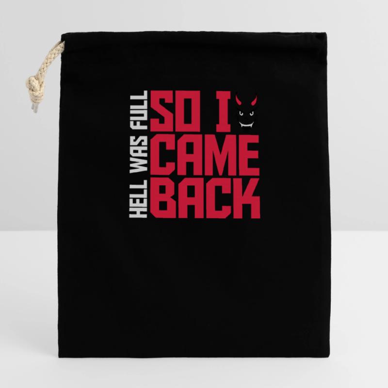 hell was full Quote Closable cotton gift bag (14x20cm)