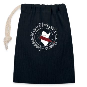Zuckerbrot und Peitsche - cool, lustig - Verschließbarer Geschenkbeutel aus Baumwolle (14x20cm) - Navy - Vorne