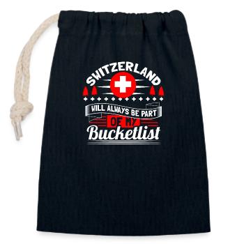 Schweiz Neutralität Staat - Verschließbarer Geschenkbeutel aus Baumwolle (14x20cm) - Navy - Vorne