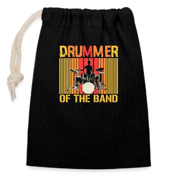 Schlagzeug Drum Geschenk - Verschließbarer Geschenkbeutel aus Baumwolle (14x20cm) - Schwarz - Vorne