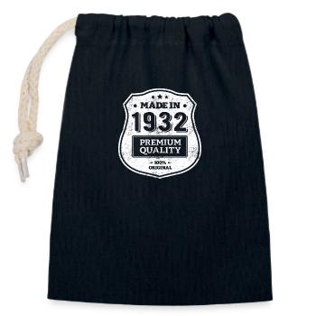 MADE IN 1932 - Closable cotton gift bag (14x20cm) - navy - Front