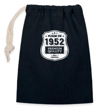 MADE IN 1952 - Sac cadeau en coton avec cordon (14 x 20 cm) - bleu marine - Devant
