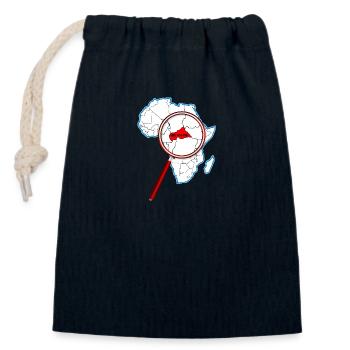Central African Republic Under A Magnifying Glass - Closable cotton gift bag (14x20cm) - navy - Front