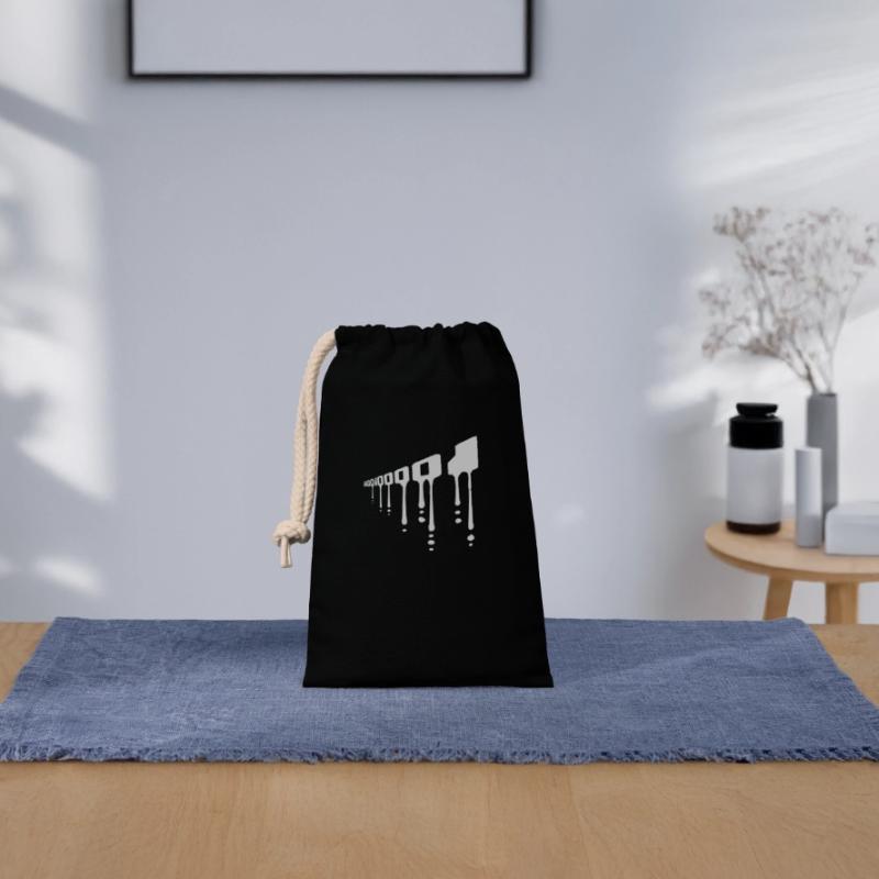Langage de programme de code binaire Sac cadeau en coton avec cordon (14 x 20 cm)