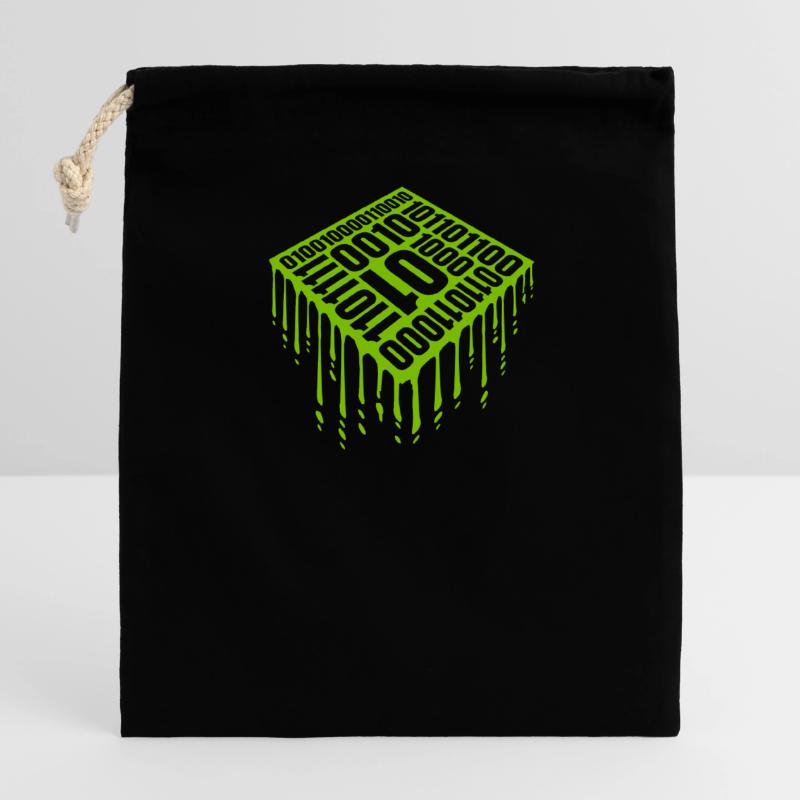Binary Code Program Language Closable cotton gift bag (14x20cm)
