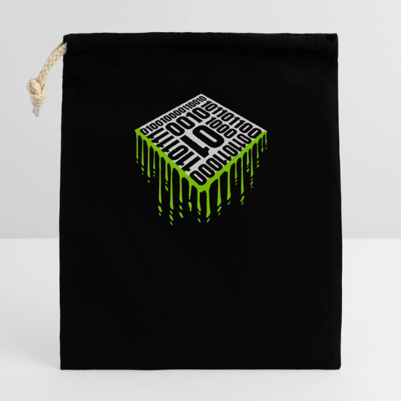 Binary Code Program Language Closable cotton gift bag (14x20cm)