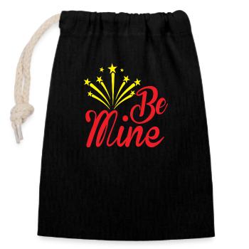 Be Mine - Closable cotton gift bag (14x20cm) - black - Front