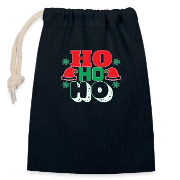 Ho Ho Ho - Verschließbarer Geschenkbeutel aus Baumwolle (14x20cm) - Navy - Vorne