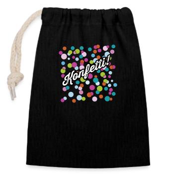 Carnival confetti - Closable cotton gift bag (14x20cm) - black - Front