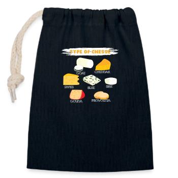 Type of Cheese - Verschließbarer Geschenkbeutel aus Baumwolle (14x20cm) - Navy - Vorne