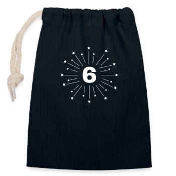 6th Starred Anniversary - 6 Year Gift - Closable cotton gift bag (14x20cm) - navy - Front