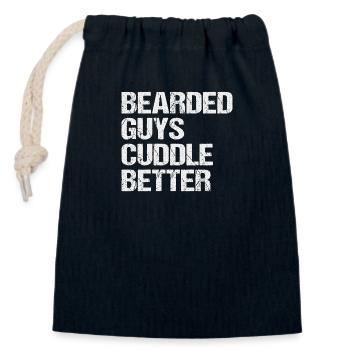 Bearded Guys Cuddle better - Closable cotton gift bag (14x20cm) - navy - Front