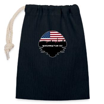 Washington Dc Washington USA Flagge Skyline Silhouet - Verschließbarer Geschenkbeutel aus Baumwolle (14x20cm) - Navy - Vorne