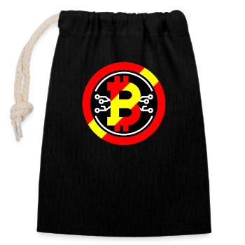 Bitcoin Trading Crypto Stocks - Closable cotton gift bag (14x20cm) - black - Front