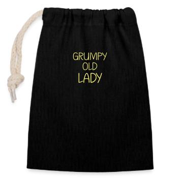 grumpy old lady - Verschließbarer Geschenkbeutel aus Baumwolle (14x20cm) - Schwarz - Vorne