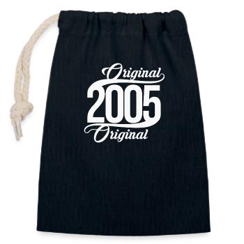 Year 2005 - 18th birthday - Original - Closable cotton gift bag (14x20cm) - navy - Front