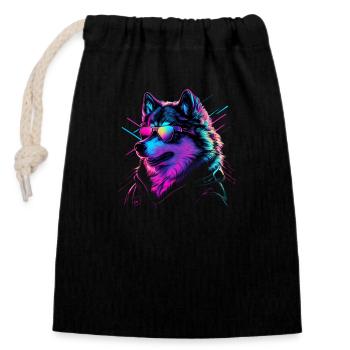 Alaskan Malamute Dogs Alaskan Malamutes - Closable cotton gift bag (14x20cm) - black - Front