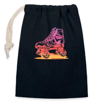 rollerblades rollerblade skates rollerskates retro - Closable cotton gift bag (14x20cm) - navy - Front