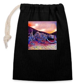 CADAQUES - Closable cotton gift bag (14x20cm) - black - Front