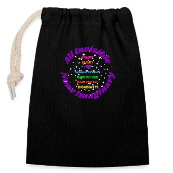 All Invisible, None Imaginary - Closable cotton gift bag (14x20cm) - black - Front