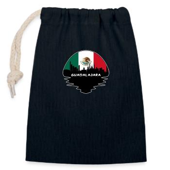 Guadalajara Mexico Flag Skyline Silhouette Travel - Closable cotton gift bag (14x20cm) - navy - Front