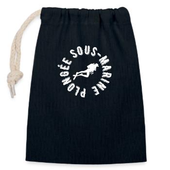plongée sous marine - Sac cadeau en coton avec cordon (14 x 20 cm) - bleu marine - Devant