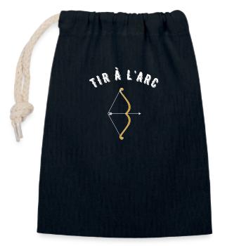 tir à l'arc - Sac cadeau en coton avec cordon (14 x 20 cm) - bleu marine - Devant