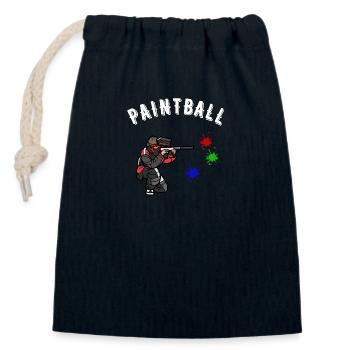 Paintball - Verschließbarer Geschenkbeutel aus Baumwolle (14x20cm) - Navy - Vorne