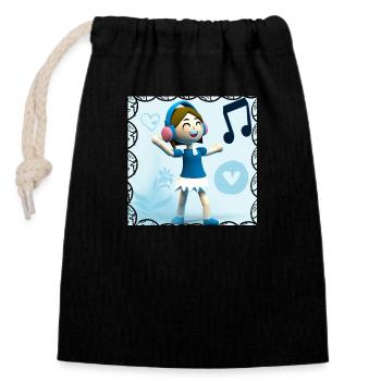 LUSTIGE MUSIK 02 - Verschließbarer Geschenkbeutel aus Baumwolle (14x20cm) - Schwarz - Vorne