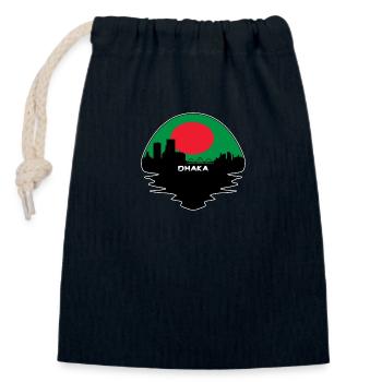 Dhaka Bangladesch Flagge Skyline Silhouette Reisen - Verschließbarer Geschenkbeutel aus Baumwolle (14x20cm) - Navy - Vorne