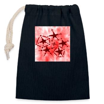 5 STERNE LÄCHELN ROT - Verschließbarer Geschenkbeutel aus Baumwolle (14x20cm) - Navy - Vorne
