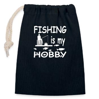 Pêche - Sac cadeau en coton avec cordon (14 x 20 cm) - bleu marine - Devant