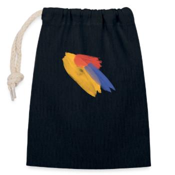 Regenbogen - Verschließbarer Geschenkbeutel aus Baumwolle (14x20cm) - Navy - Vorne