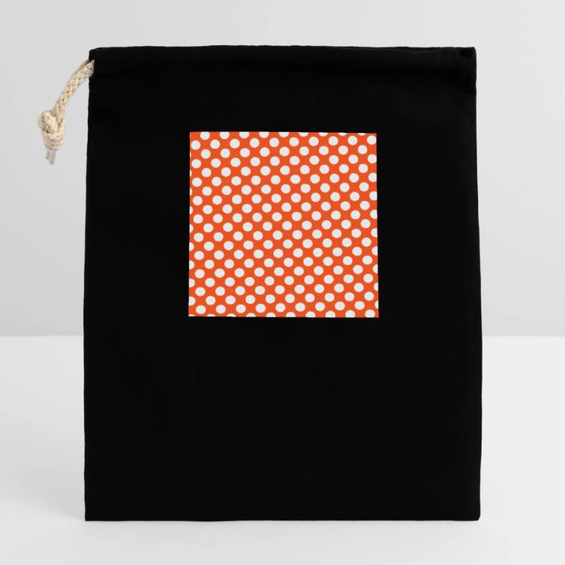 orange polka dot background dot pattern Closable cotton gift bag (14x20cm)