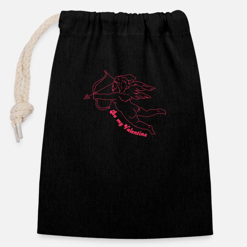 Bemy Blanc - Sac cadeau en coton avec cordon (14 x 20 cm) - noir