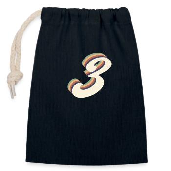 3rd anniversary vintage - Closable cotton gift bag (14x20cm) - navy - Front