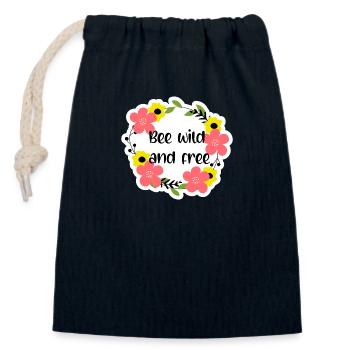 Bee Sticker Biene Bienen Wespen mit Spruch - Verschließbarer Geschenkbeutel aus Baumwolle (14x20cm) - Navy - Vorne