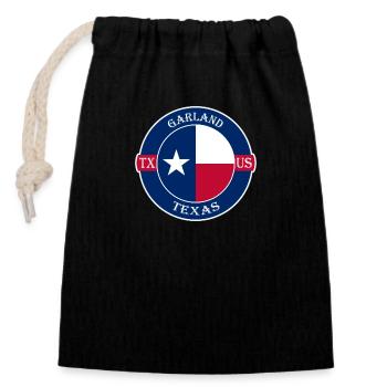 Girlande Texas Flagge USA Reise Souvenir Abzeichen - Verschließbarer Geschenkbeutel aus Baumwolle (14x20cm) - Schwarz - Vorne